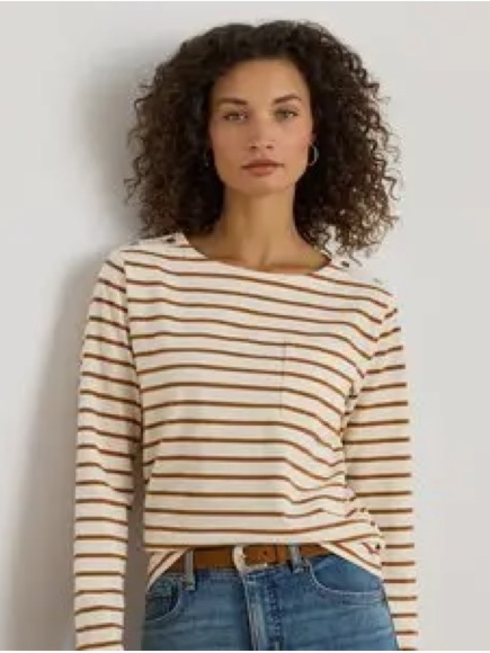Madewell Whisper Cotton Long-Sleeve Pocket Tee Striped Large